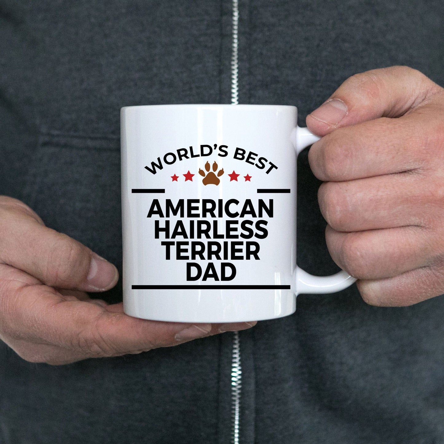 American Hairless Terrier Dog Dad Coffee Mug