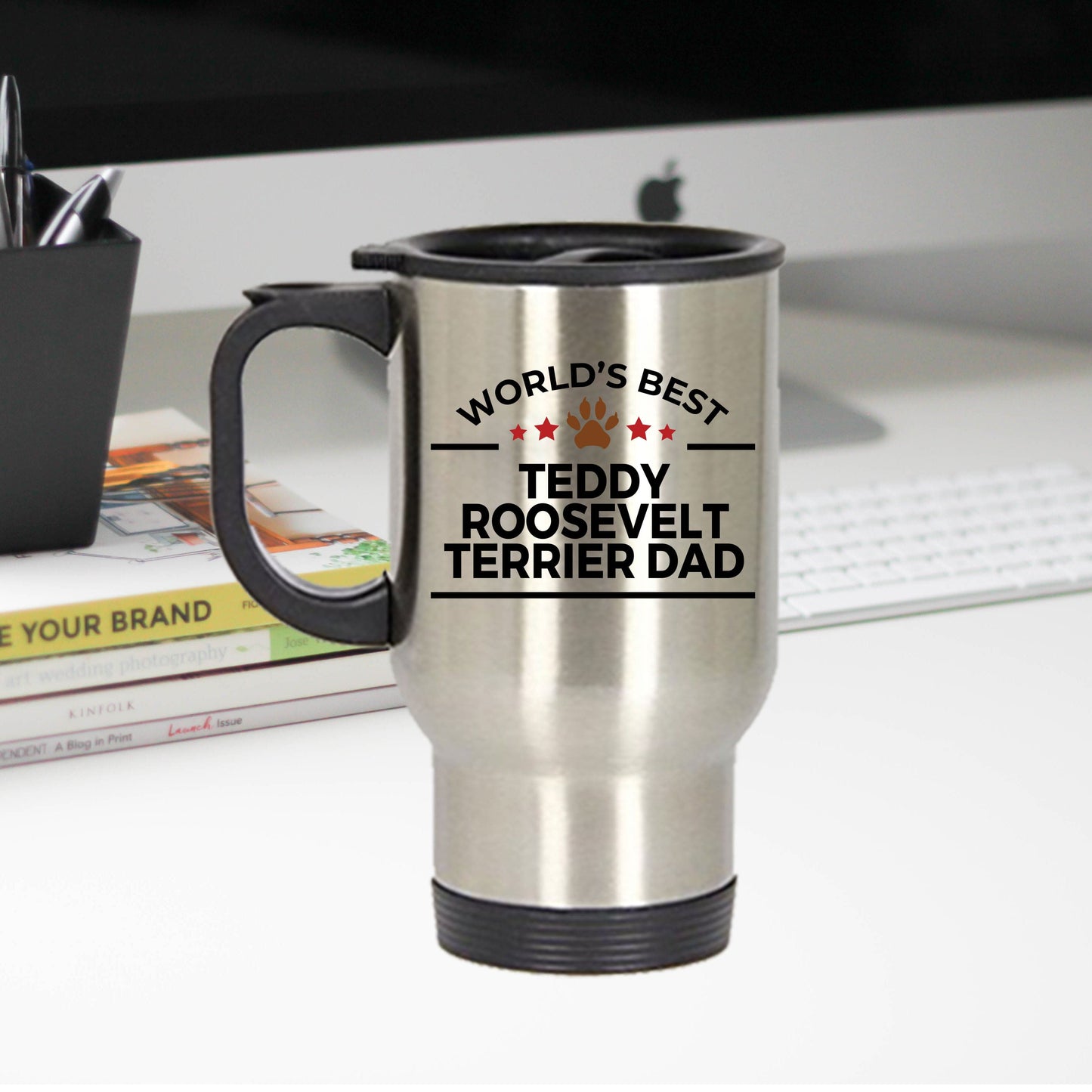 Teddy Roosevelt Terrier Dog Dad Travel Coffee Mug
