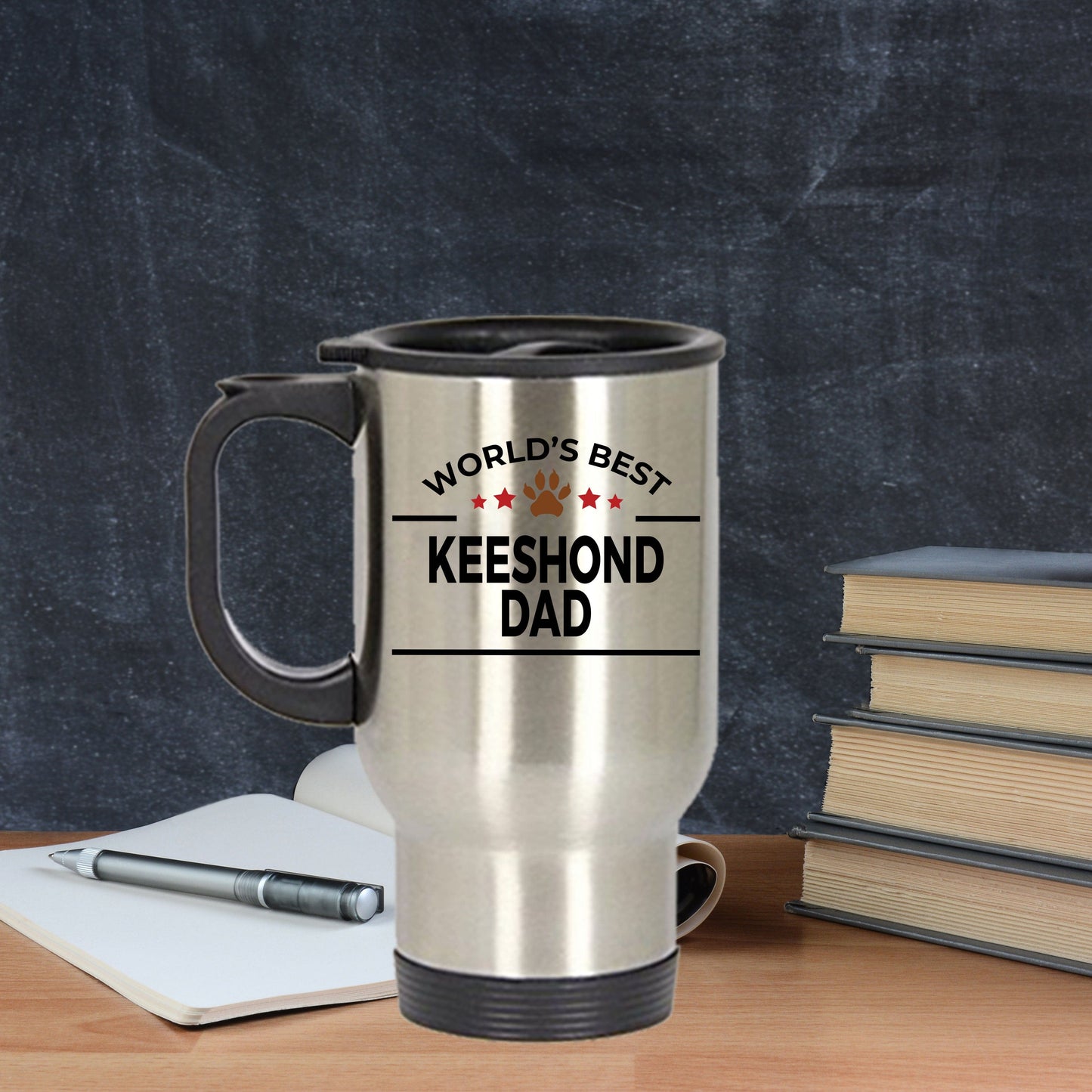 Keeshond Dog Dad Travel Mug