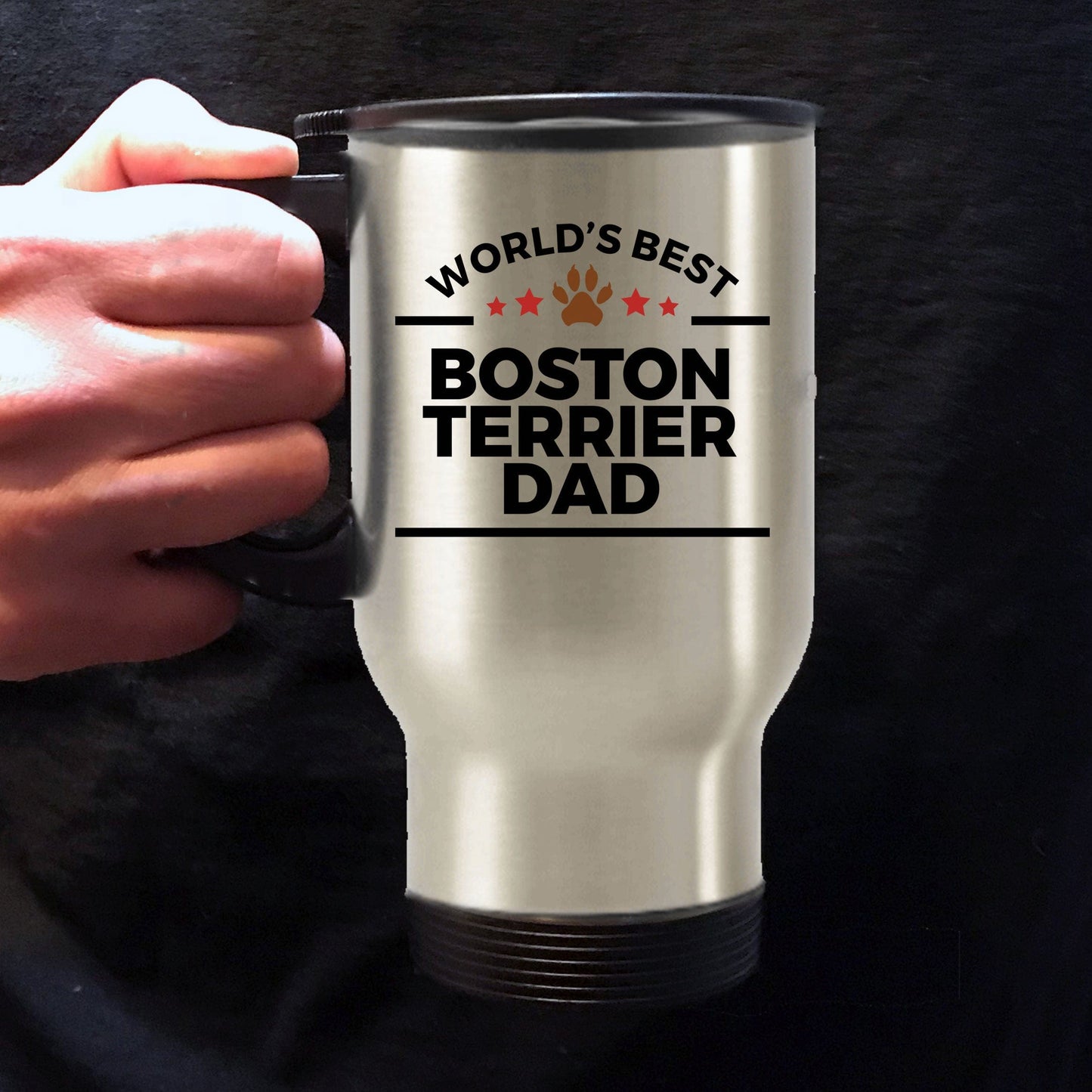 Boston Terrier Dog Dad Travel Coffee Mug