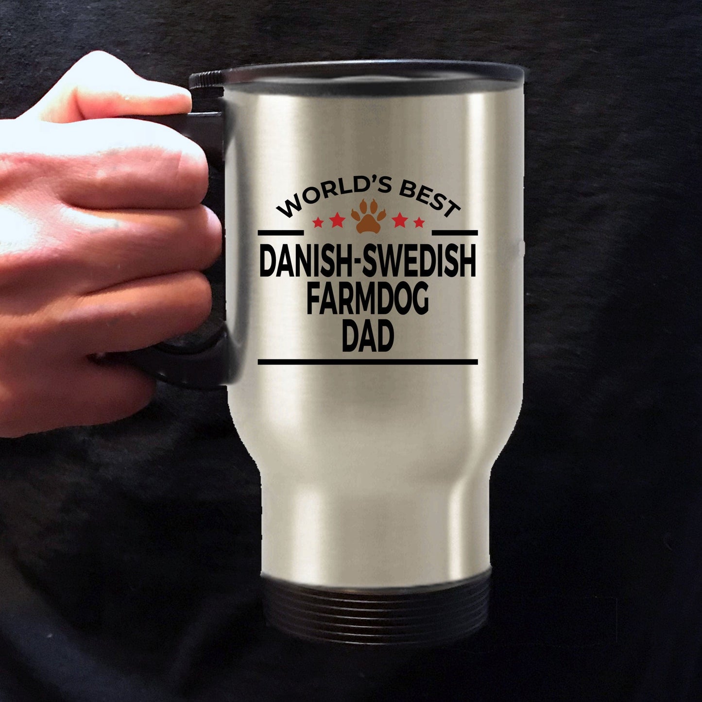 Danish-Swedish Farmdog Dad Travel Coffee Mug