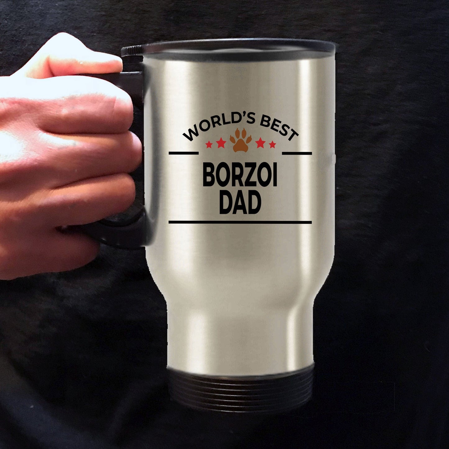 Borzoi Dog Dad Travel Coffee Mug
