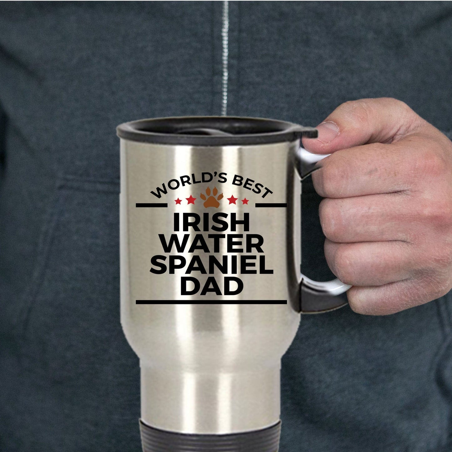 Irish Water Spaniel Dog Dad Travel  Mug