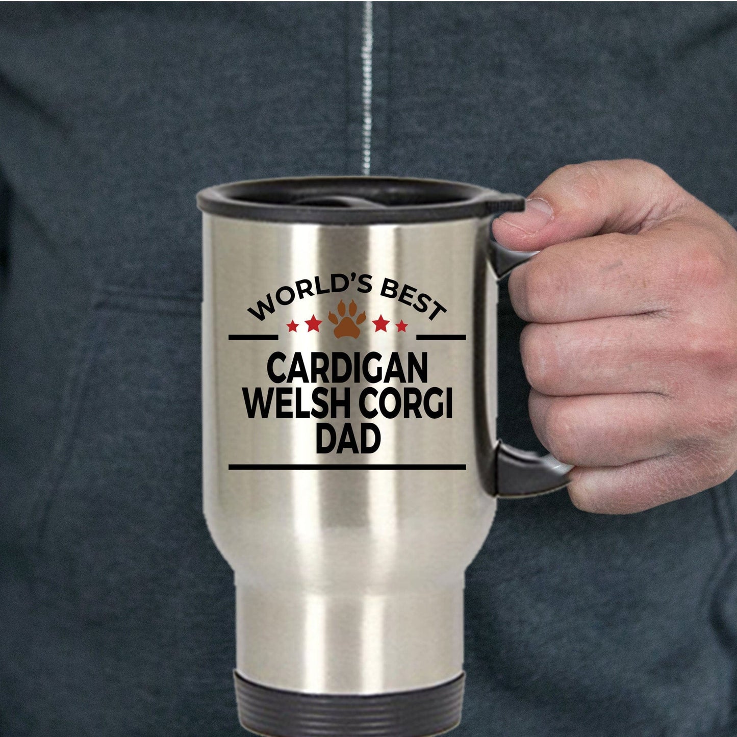 Cardigan Welsh Corgi Dog Dad Travel Coffee Mug