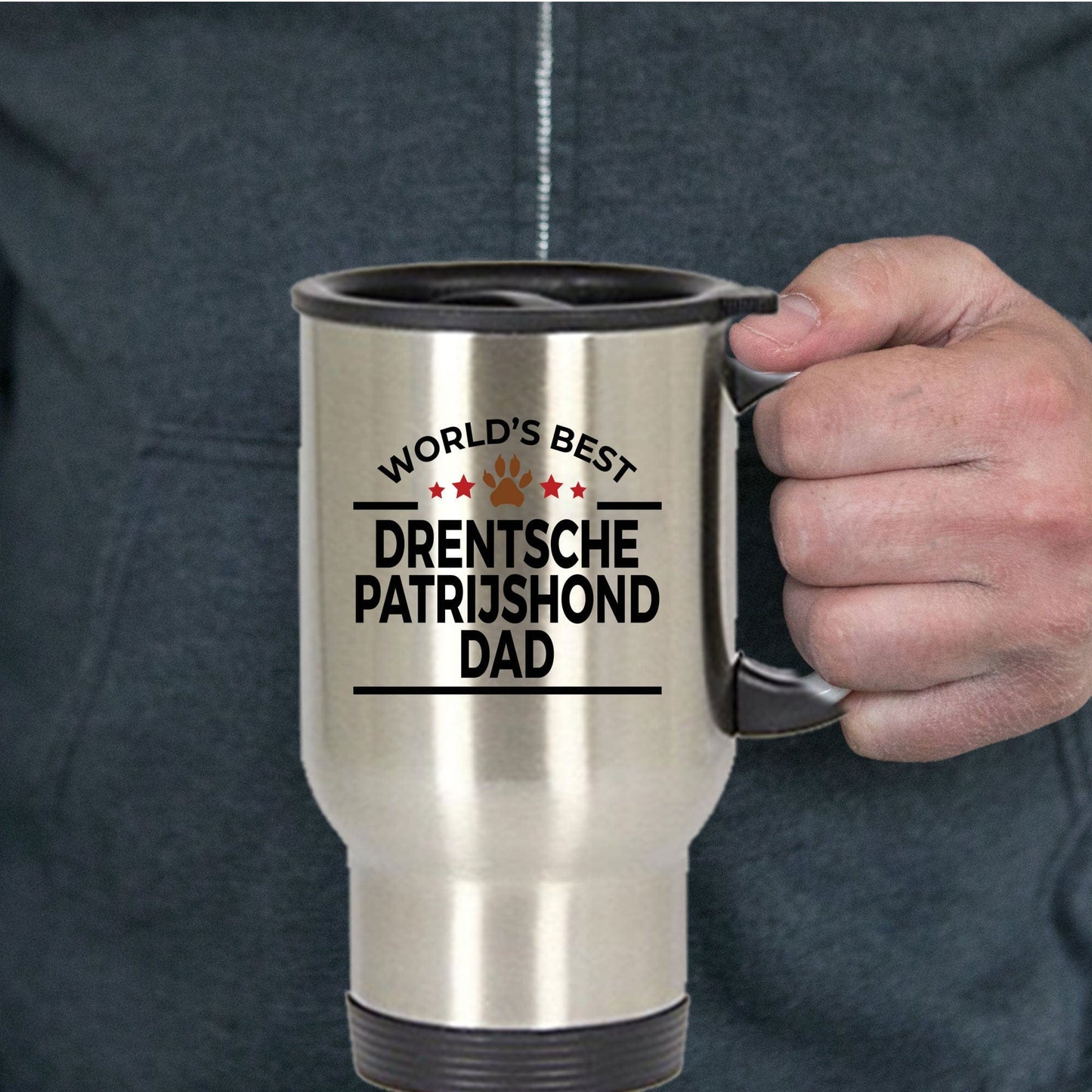 Drentsche Patrijshond Dog Dad Travel Coffee Mug