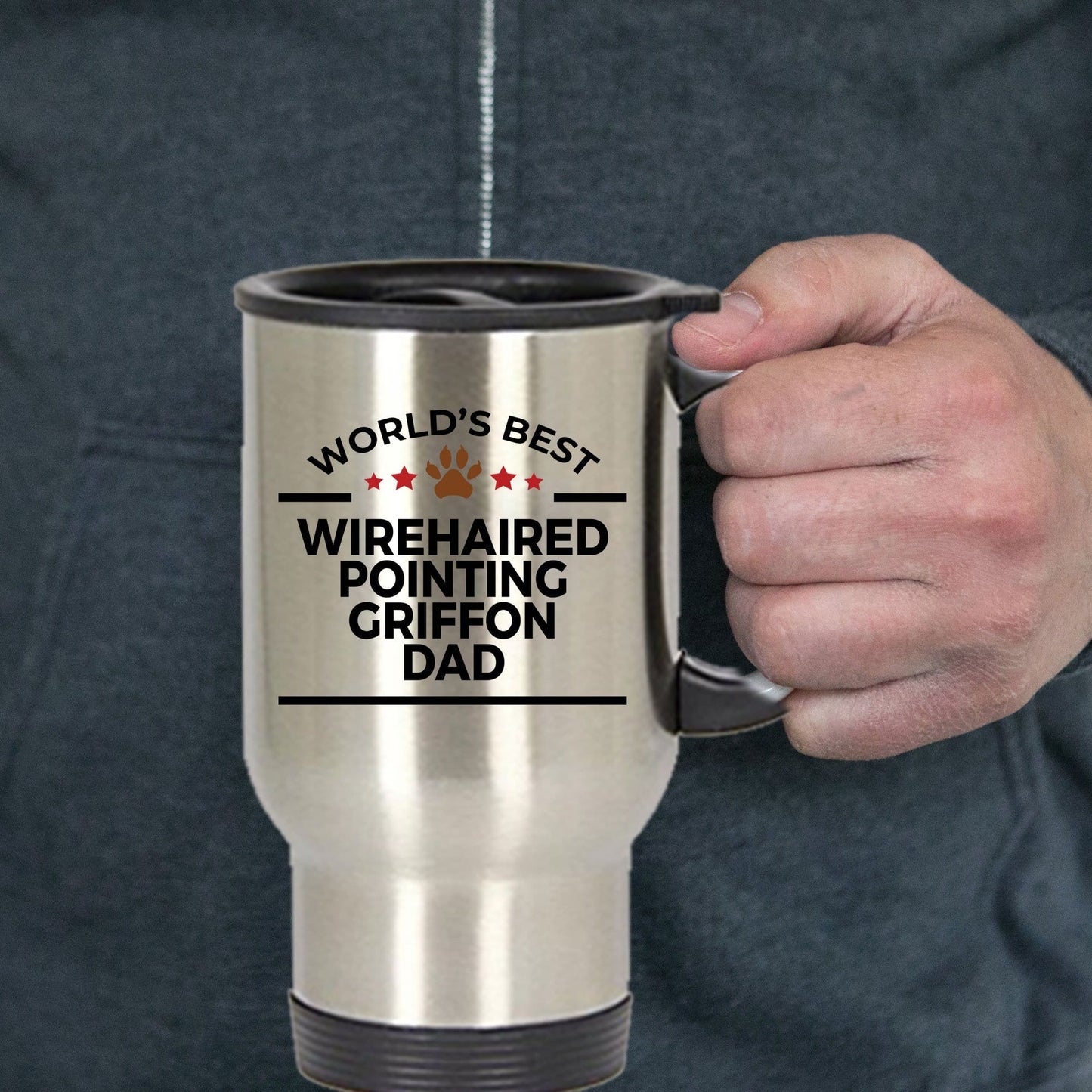 Wirehaired Pointing Griffon Dog Dad Travel Coffee Mug