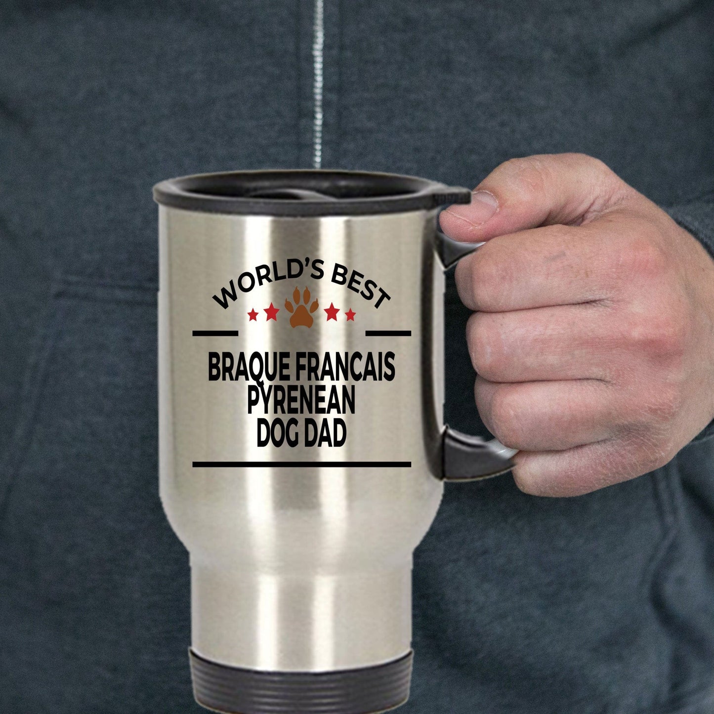 Braque Francais Pyrenean Dog Dad Travel Coffee Mug