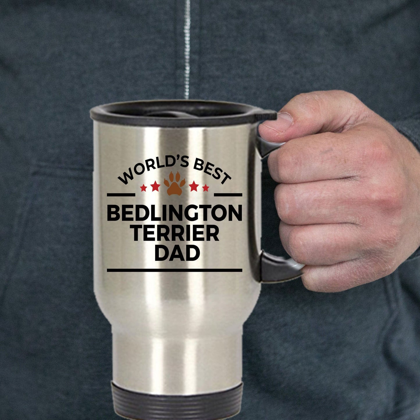 Bedlington Terrier Dog Dad Travel Coffee Mug