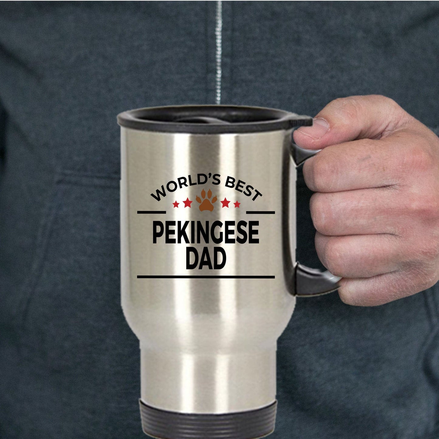 Pekingese Dog Dad Travel Coffee Mug