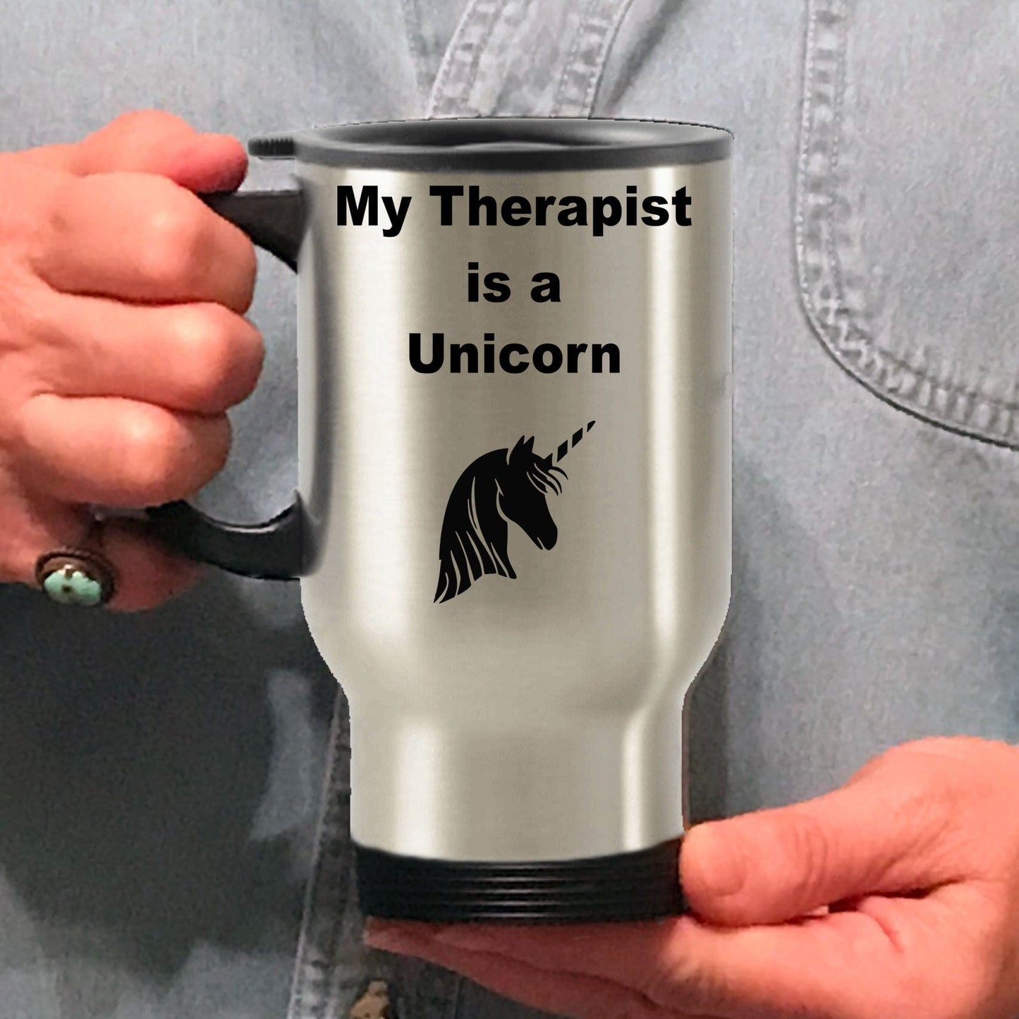 Unicorn Therapist Travel Tumbler Mug