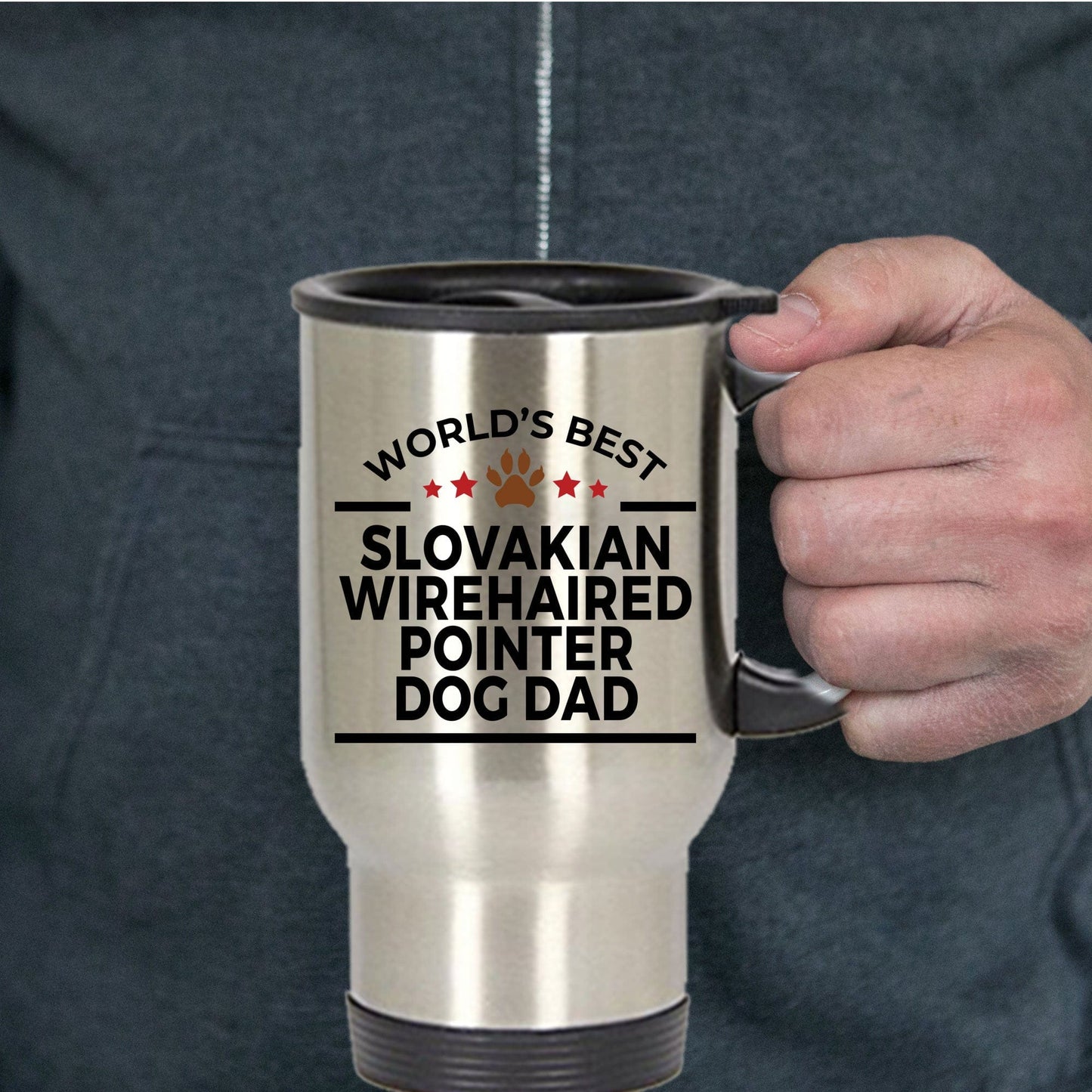 Slovakian Wirehaired Pointer Dog Dad Travel Coffee Mug