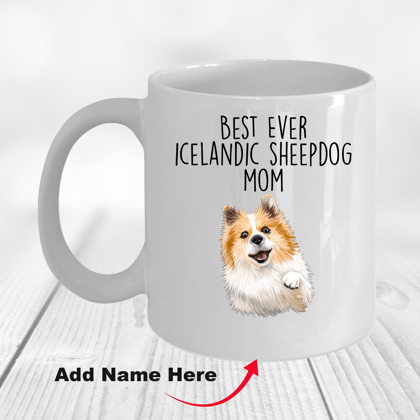 Icelandic Sheepdog World's Best Dog Mom Ceramic Coffee Mug