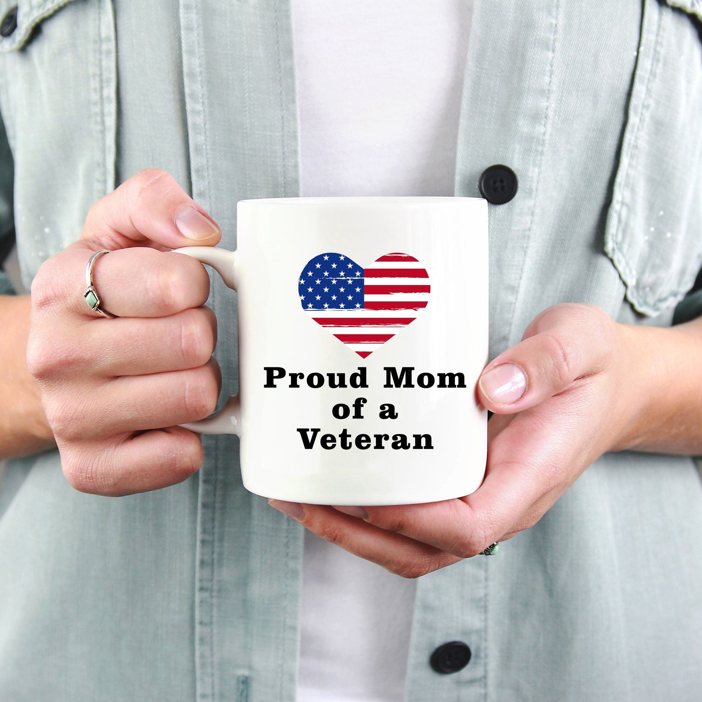 Proud Mom of a Veteran Custom Coffee Mug