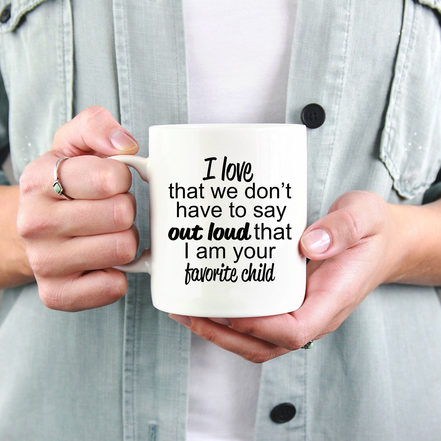 Favorite Child to Mother or Father Mug - Perfect Gift for Mother's Day or Father's Day