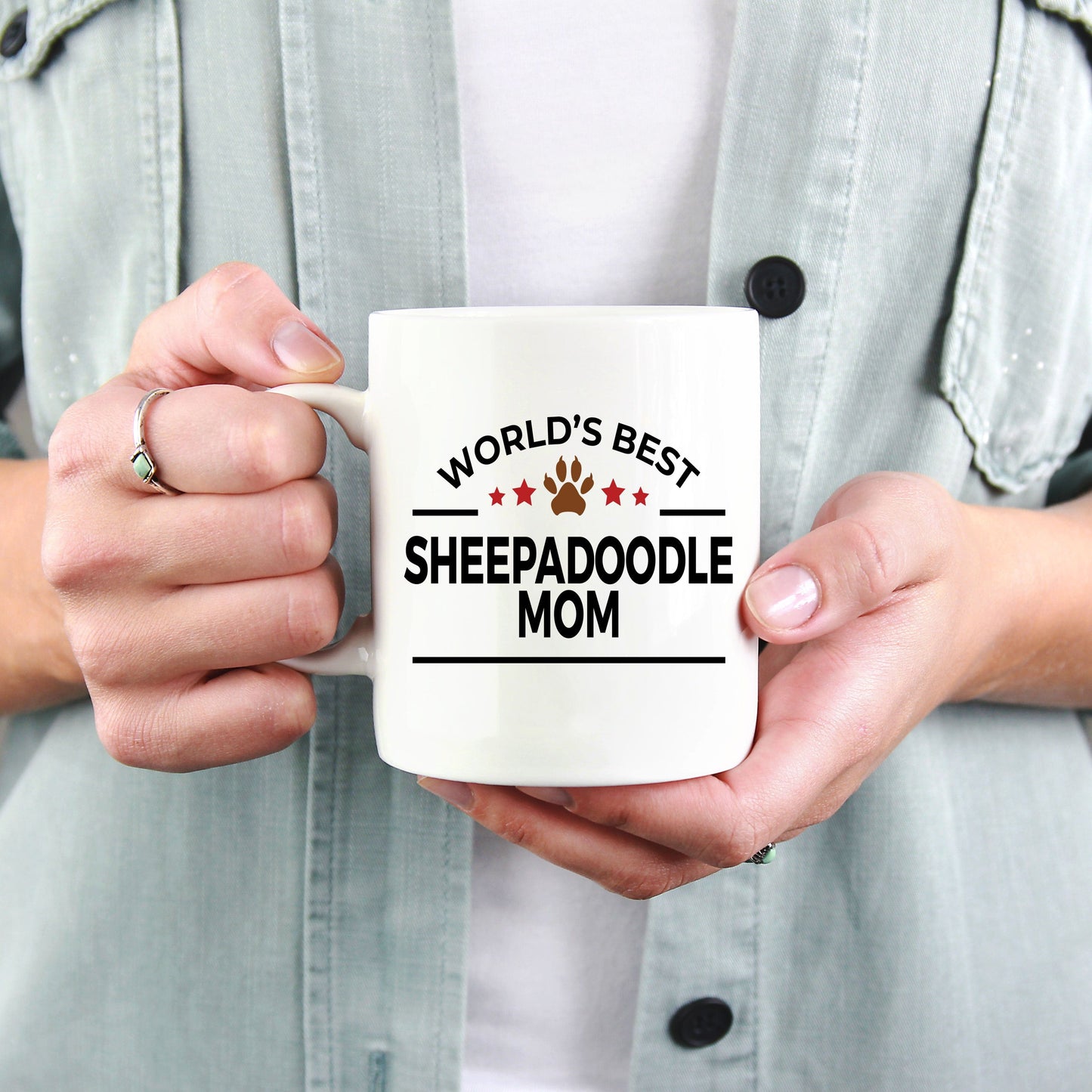 Sheepadoodle Dog Mom Coffee Mug