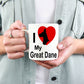 Love my Great Dane Dog White Ceramic Coffee Mug