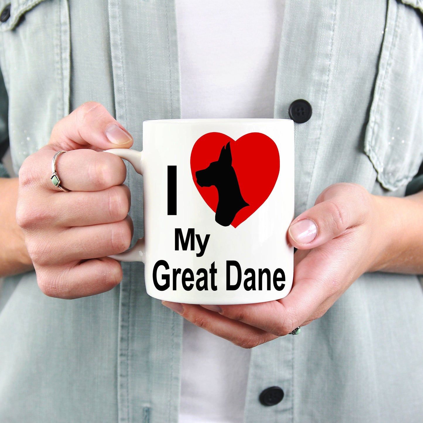 Love my Great Dane Dog White Ceramic Coffee Mug