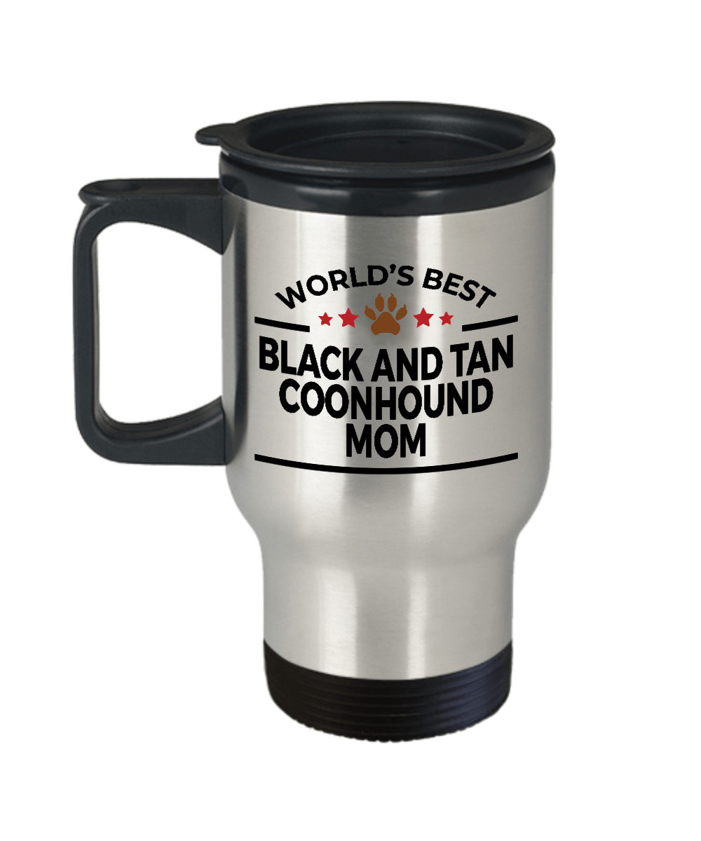 Black and Tan Coonhound Dog Mom Travel Coffee Mug