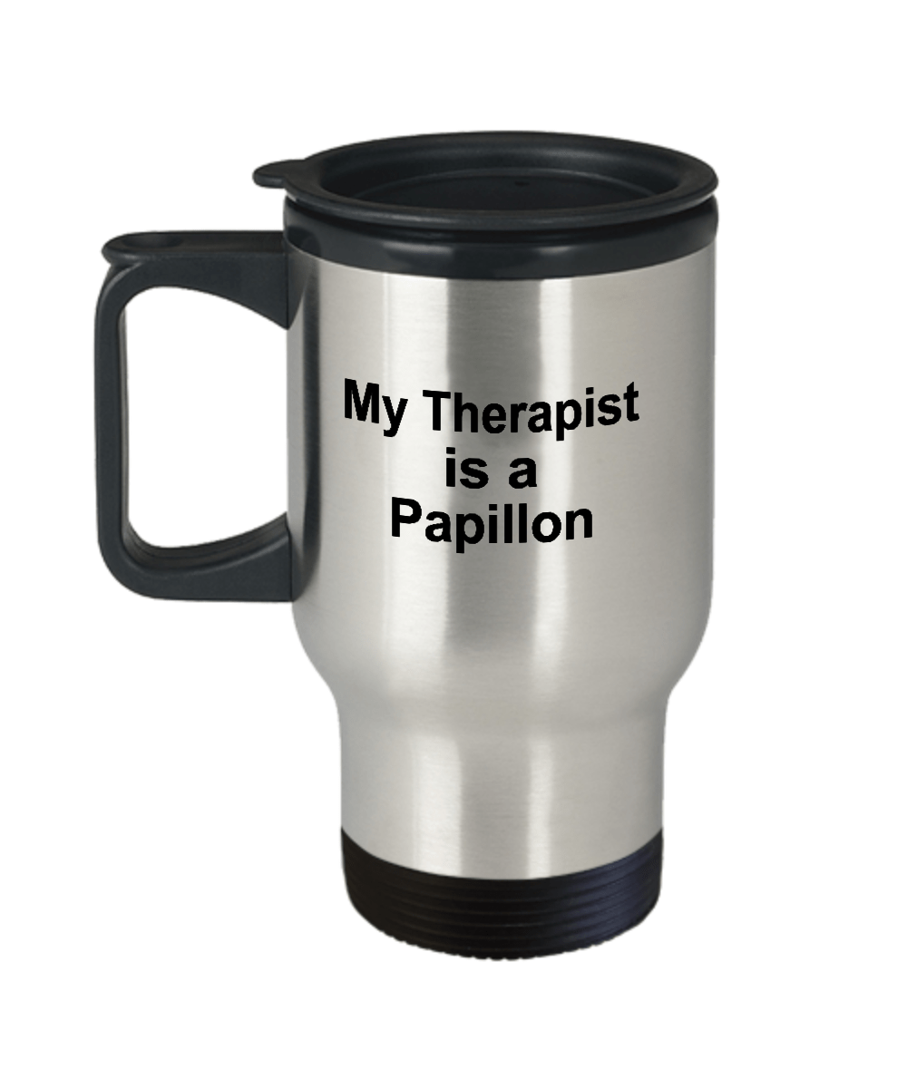 Papillon Dog Owner Lover Funny Gift Therapist Stainless Steel Insulated Travel Coffee Mug