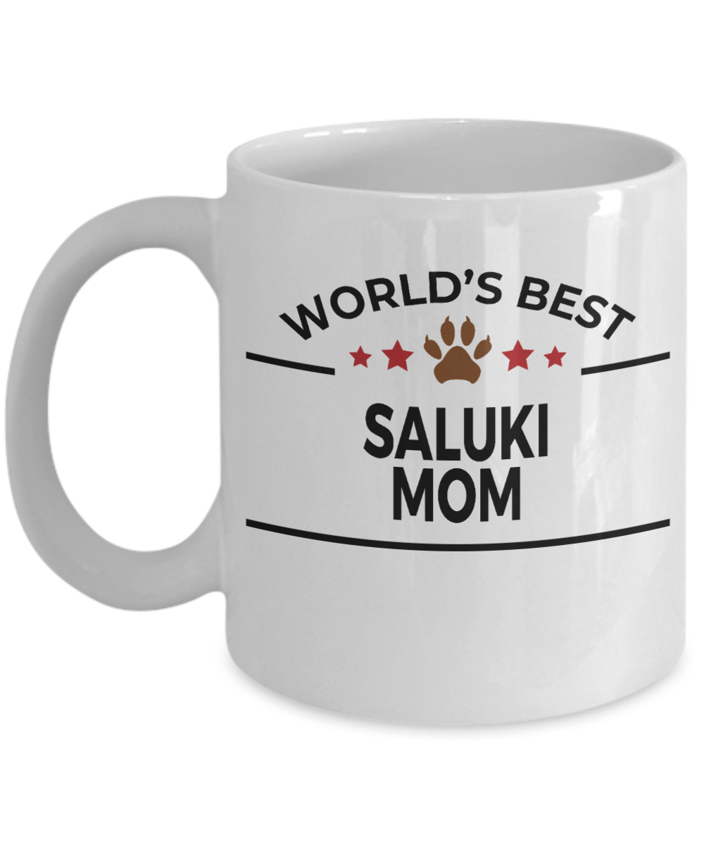 Saluki Dog Lover Gift World's Best Mom Birthday Mother's Day White Ceramic Coffee Mug
