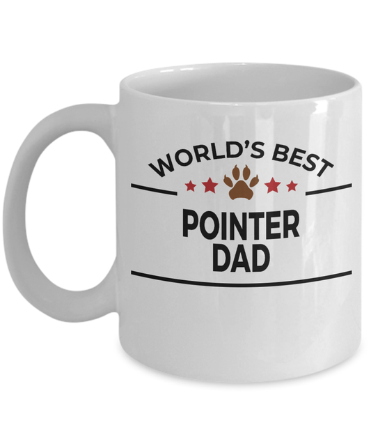 Pointer Dog Lover Gift World's Best Dad Birthday Father's Day White Ceramic Coffee Mug