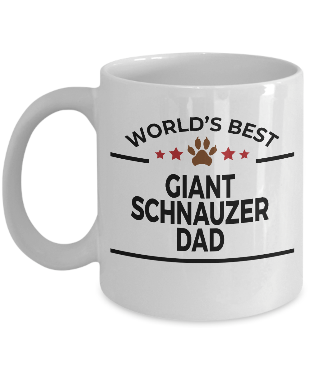 Giant Schnauzer Dog Lover Gift World's Best Dad Birthday Father's Day White Ceramic Coffee Mug