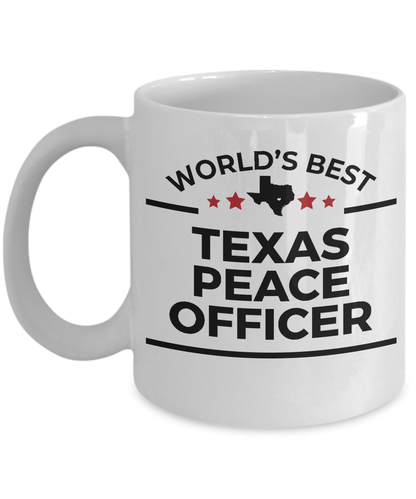 Texas Peace Officer Gift World's Best White Ceramic Coffee Mug