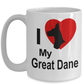 Love my Great Dane Dog White Ceramic Coffee Mug