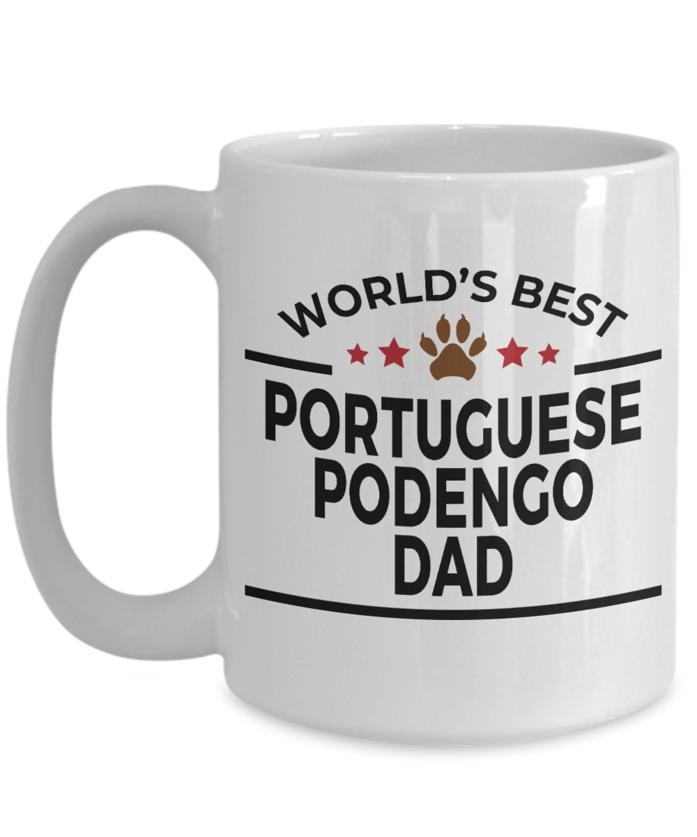 Portuguese Podengo Dog Lover Gift World's Best Dad Birthday Father's Day White Ceramic Coffee Mug