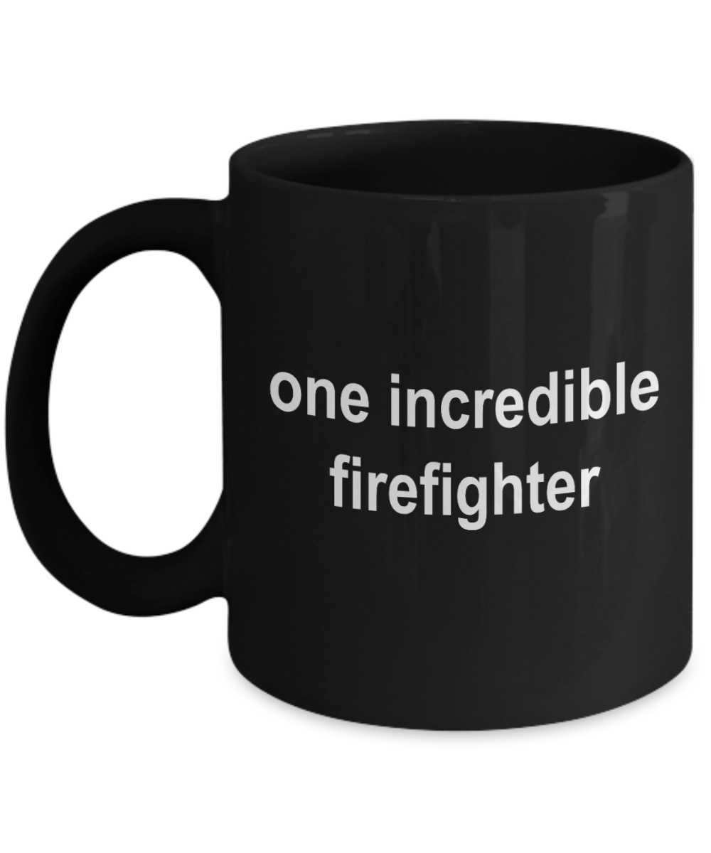 Firefighter Gift for Him Funny Black Ceramic Coffee Cup