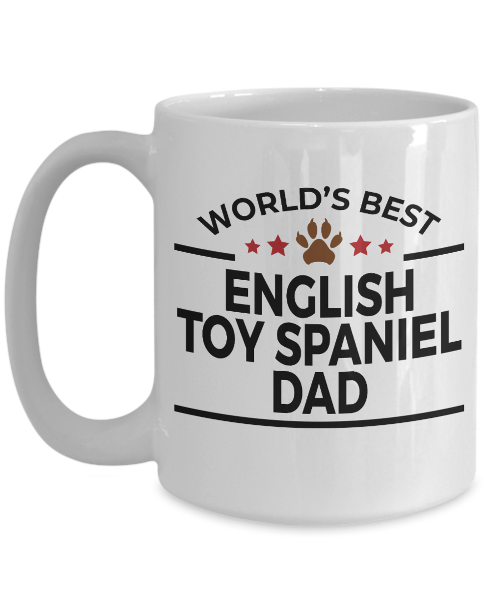 English Toy Spaniel Dog Lover Gift World's Best Dad Birthday Father's Day White Ceramic Coffee Mug