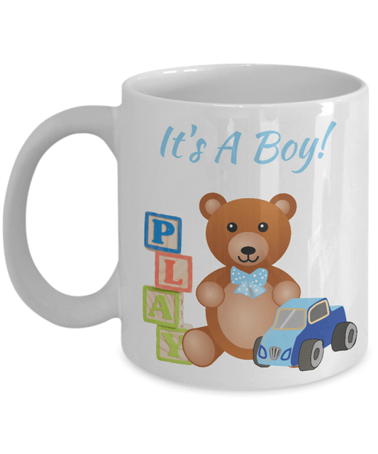 It's A Boy! Baby Birth Announcement White Ceramic Mug
