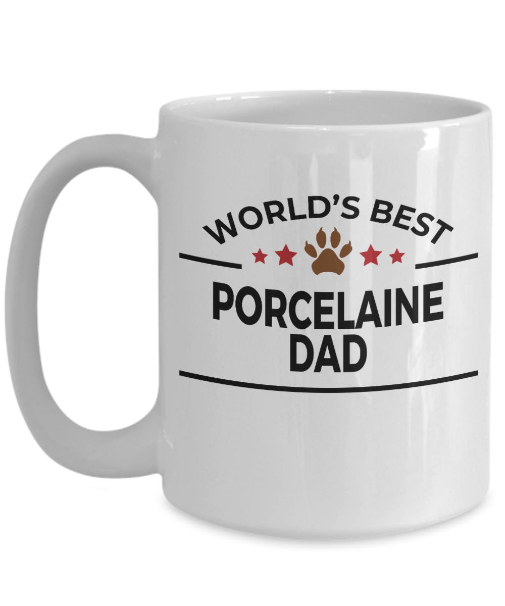 Porcelaine Dog Lover Gift World's Best Dad Birthday Father's Day White Ceramic Coffee Mug