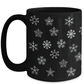 Snowflake Black Ceramic Coffee, Hot Chocolate Mug