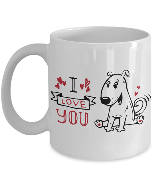 I Love You Cute Valentine Puppy Mug