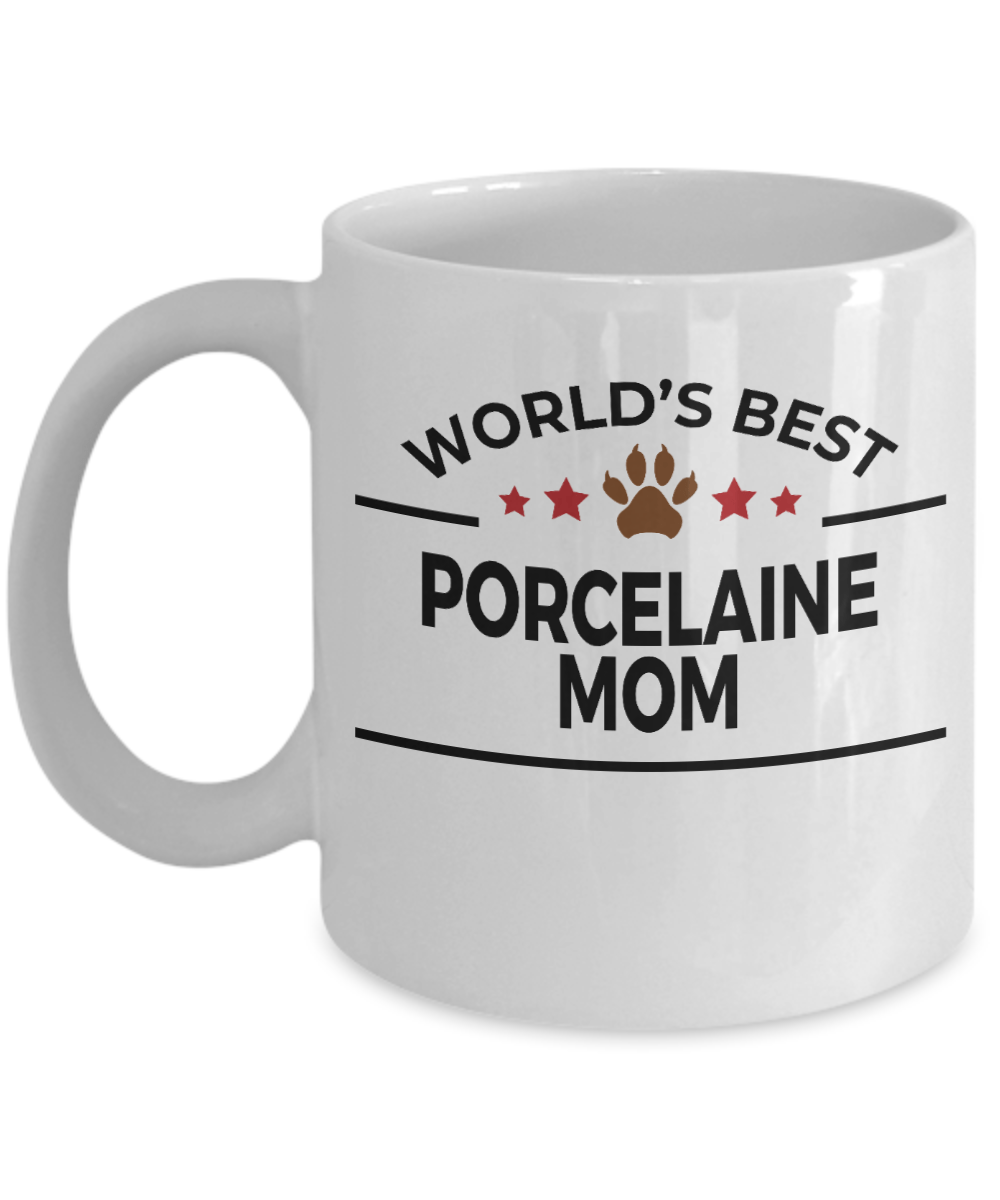 Porcelaine Dog Lover Gift World's Best Mom Birthday Mother's Day White Ceramic Coffee Mug