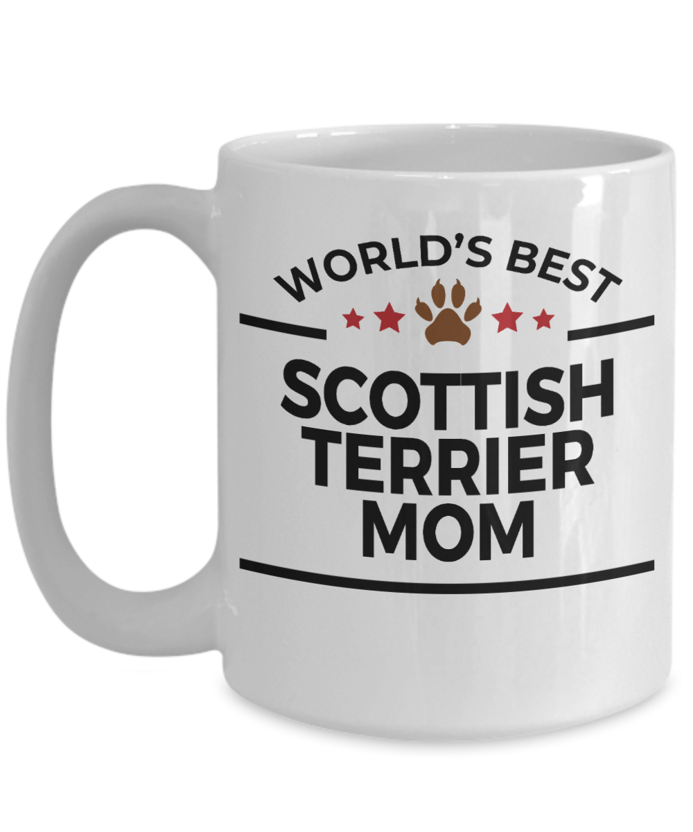 Scottish Terrier Dog Lover Gift World's Best Mom Birthday Mother's Day White Ceramic Coffee Mug