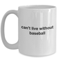 Baseball Fan Mug - Can't Live Without Baseball