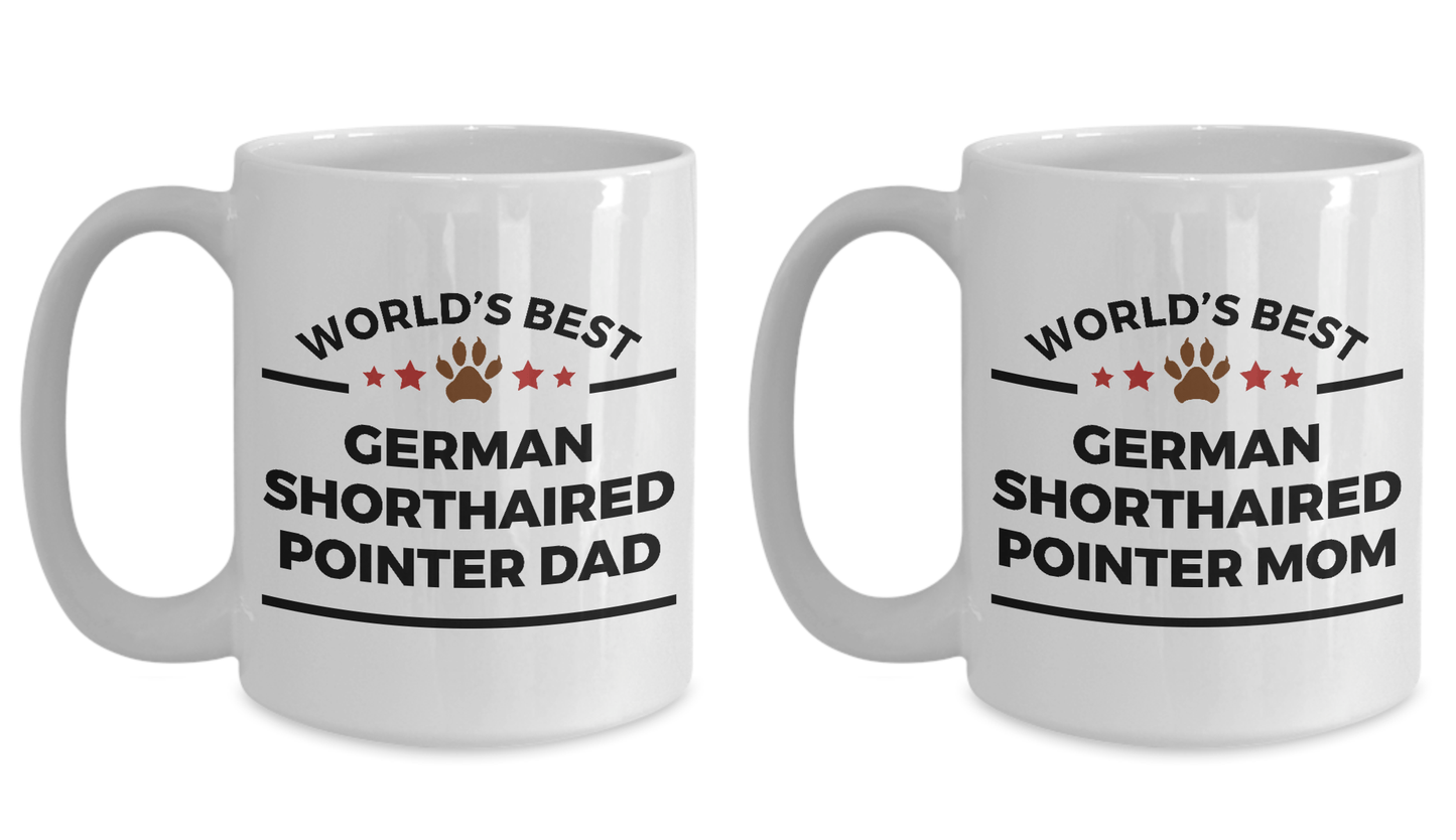German Shorthaired Pointer Dog Dad and Mom Mugs -Set of 2