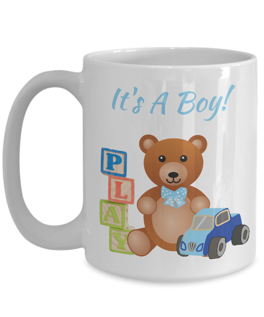 It's A Boy! Baby Birth Announcement White Ceramic Mug