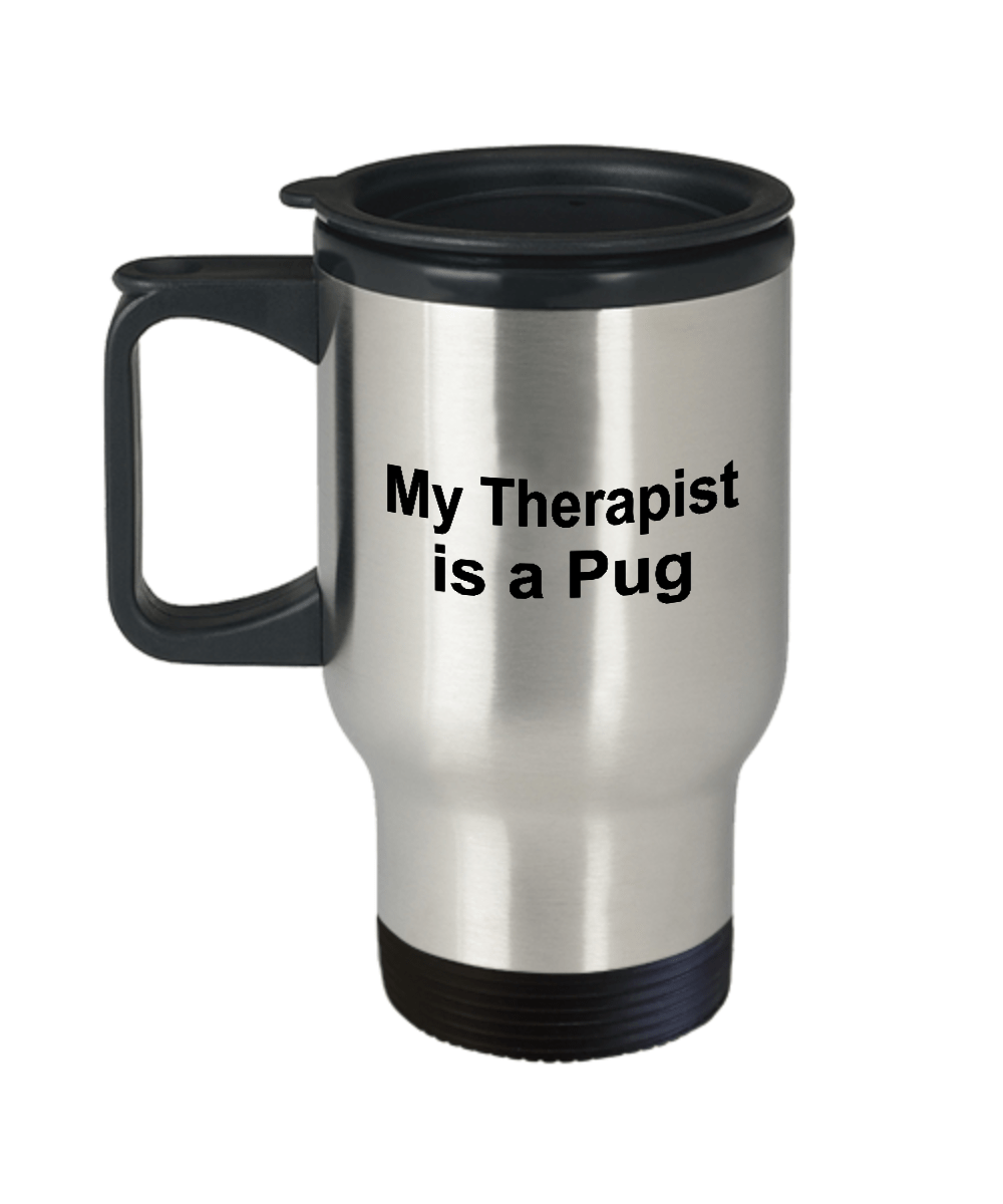 Pug Dog Therapist Travel Coffee Mug