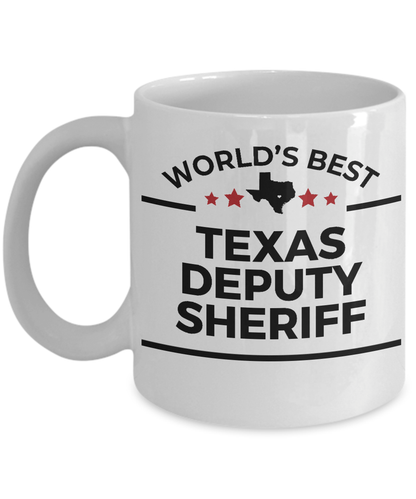 Texas Deputy Sheriff Gift World's Best White Ceramic Coffee Mug