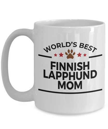 Finnish Lapphund Dog Lover Gift World's Best Mom Birthday Mother's Day White Ceramic Coffee Mug