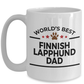 Finnish Lapphund Dog Lover Gift World's Best Dad Birthday Father's Day White Ceramic Coffee Mug