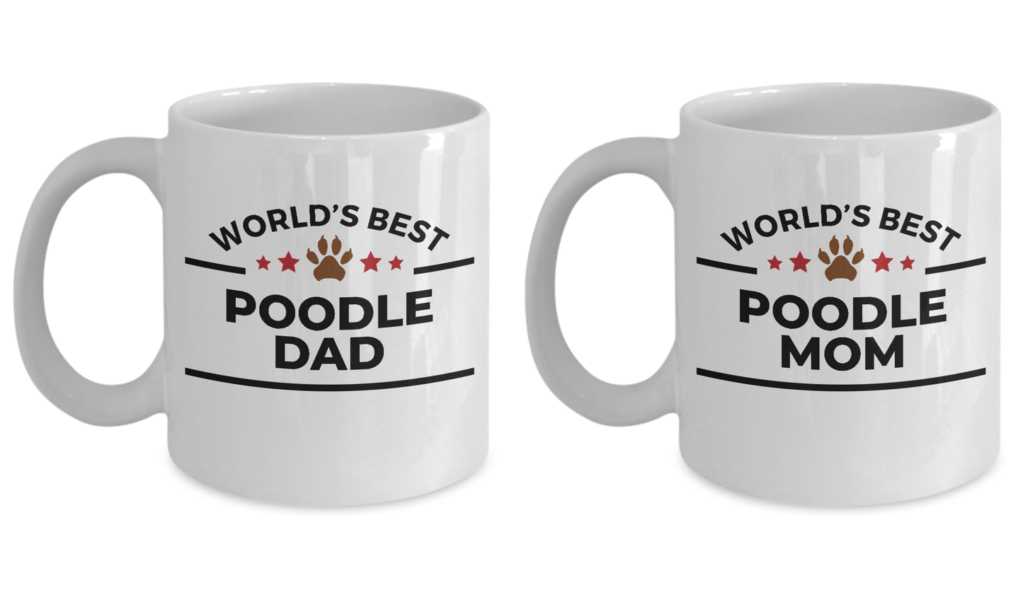 Poodle Dad and Mom Couple Mug - Set of 2 His and Hers
