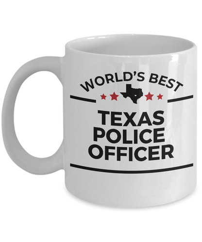 Texas Police Officer Gift World's Best White Ceramic Coffee Mug