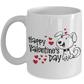Happy Valentine's Day Coffee Mug With Cute Puppy and Hearts