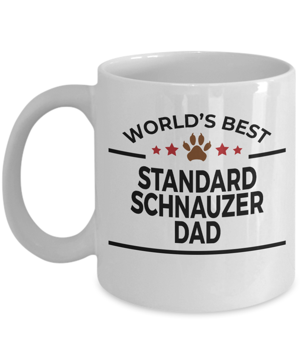Standard Schnauzer Dog Lover Gift World's Best Dad Birthday Father's Day White Ceramic Coffee Mug