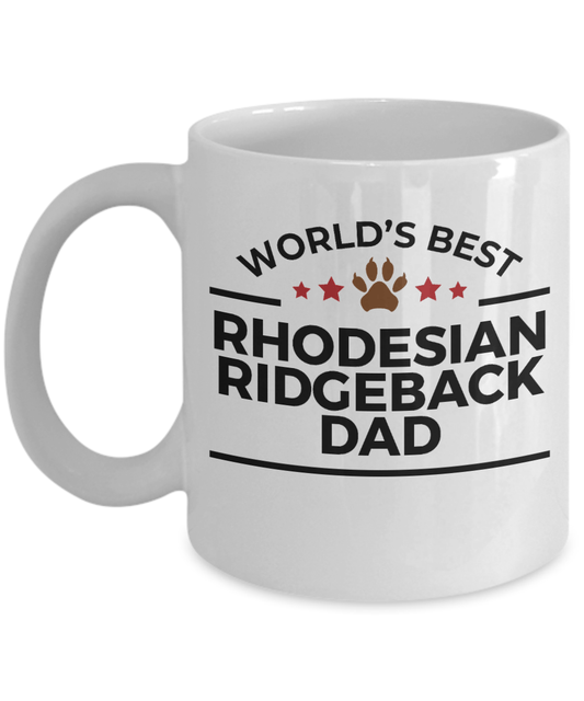Rhodesian Ridgeback Dog Lover Gift World's Best Dad Birthday Father's Day White Ceramic Coffee Mug