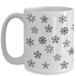 Snowflake White Ceramic Coffee Mug